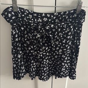 Zara Black and White Skort with Floral Elegance